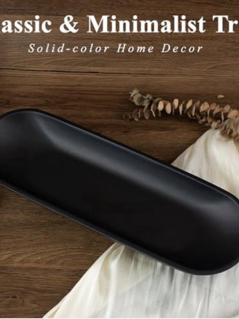 Black Minimalist Home Decor Tray